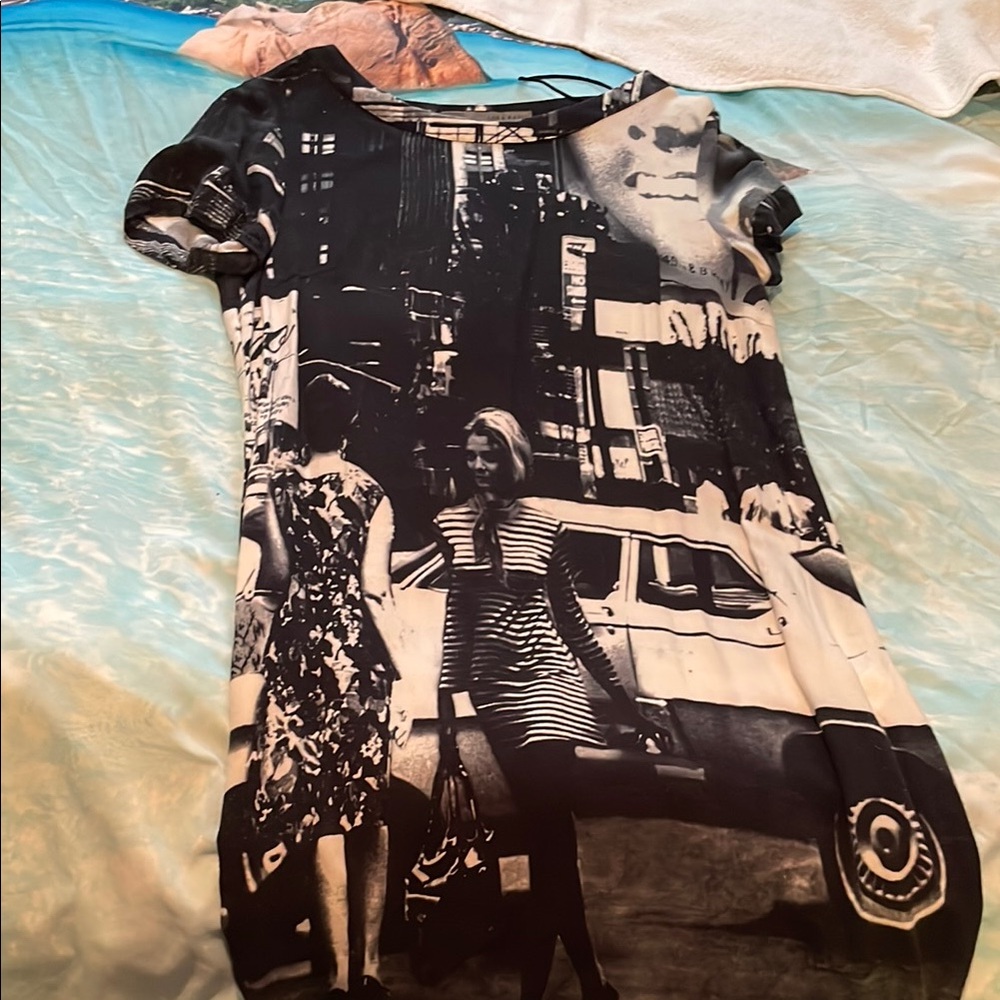 Black and White Graphic Dress